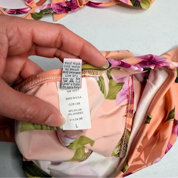 Sunsets Inc. Floral Bikini Set in Orange and Pink - Picture 8 of 11